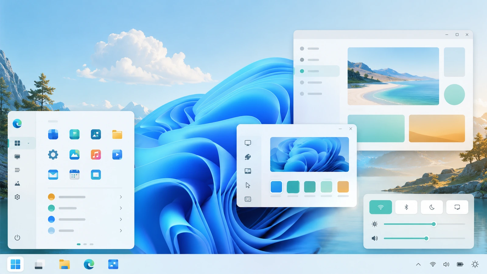 Desktop interface illustration